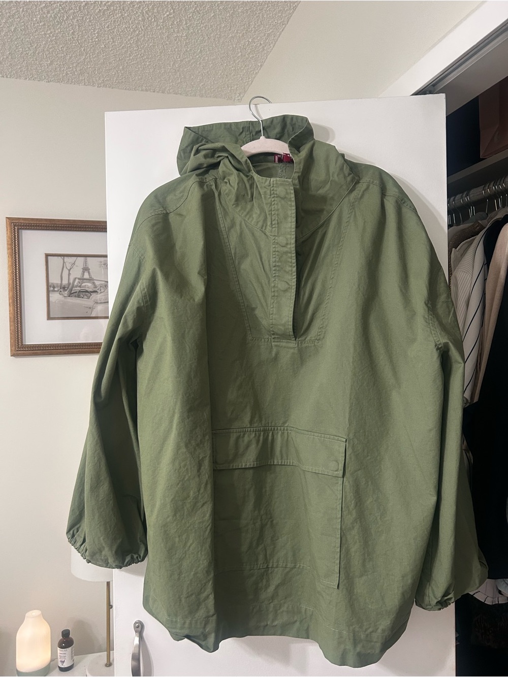 STAUD Olive Green Hooded Pullover Anorak